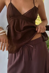 EMBROIDERED GAUZE CAMISOLE