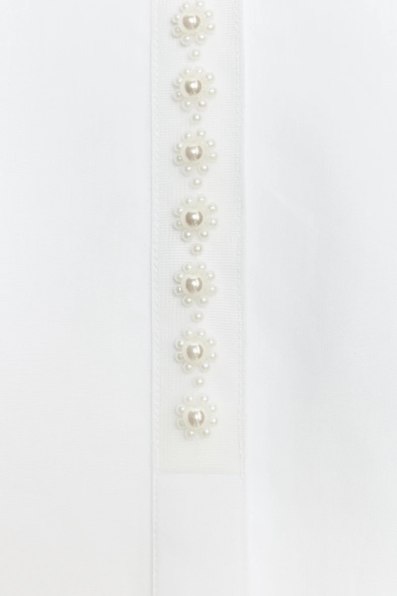 SHORT SLEEVE SHIRT WITH PEARLS