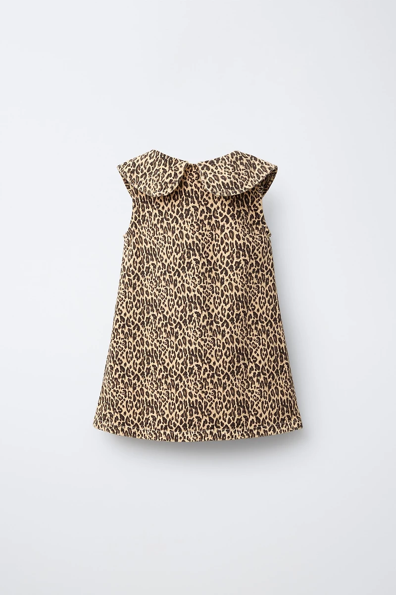 ROBE EN SERGÉ À IMPRIMÉ ANIMALIER