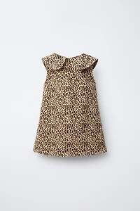 ROBE EN SERGÉ À IMPRIMÉ ANIMALIER