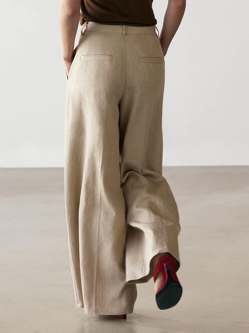 Loose fit high-waist trousers
