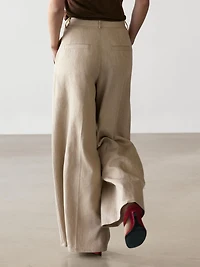 Loose fit high-waist trousers
