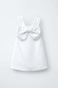 SATIN EFFECT BOW DRESS