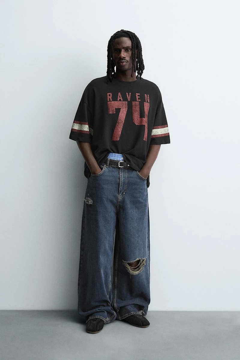 VARSITY OPEN WEAVE T-SHIRT