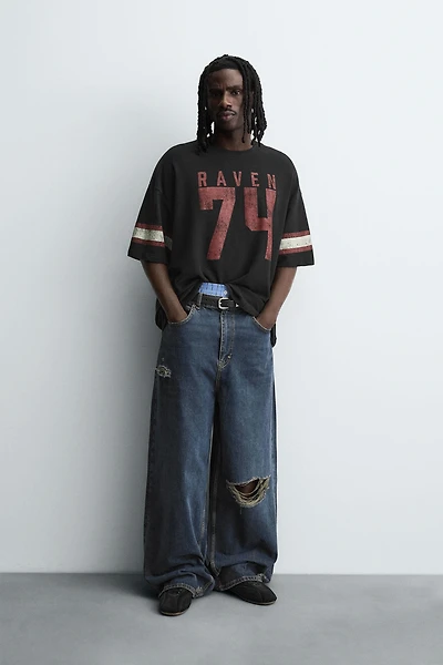 VARSITY OPEN WEAVE T-SHIRT