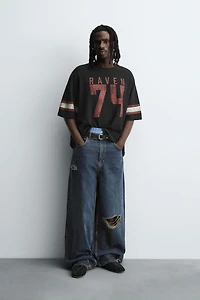 VARSITY OPEN WEAVE T-SHIRT