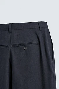PANTALON PLISSÉ COUPE DÉCONTRACTÉE 100% LAINE