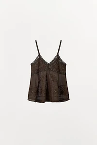 EMBROIDERED BEADED CAMISOLE