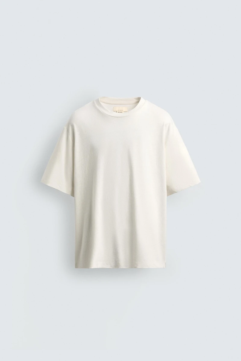 RELAXED FIT COTTON - LINEN T-SHIRT