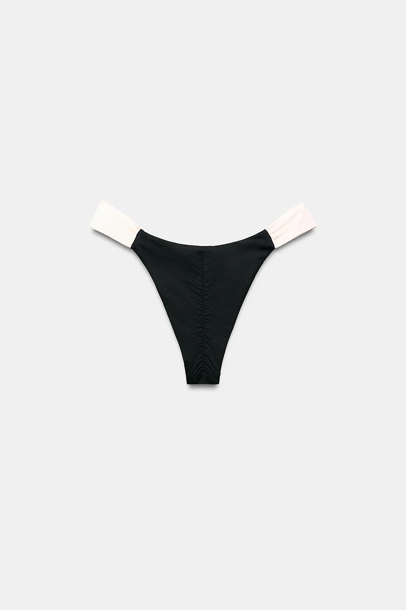 CONTRASTING STRAPS BIKINI BOTTOMS