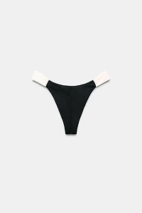 CONTRASTING STRAPS BIKINI BOTTOMS