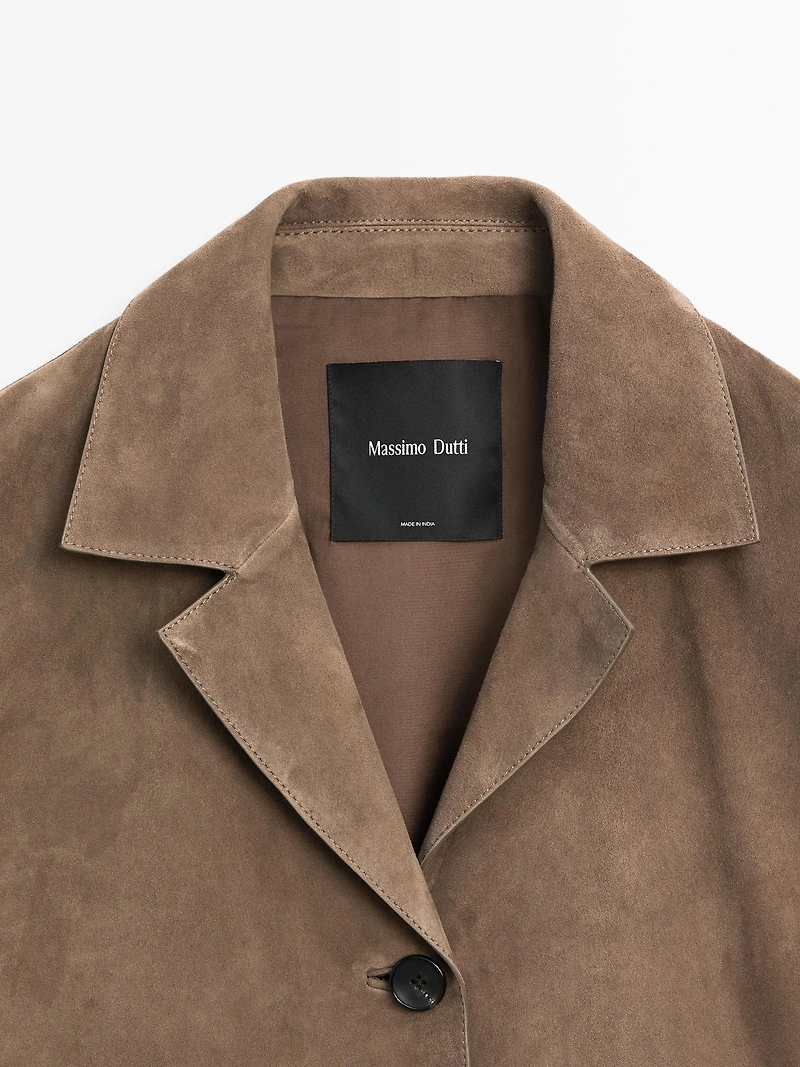 Flowing suede leather blazer