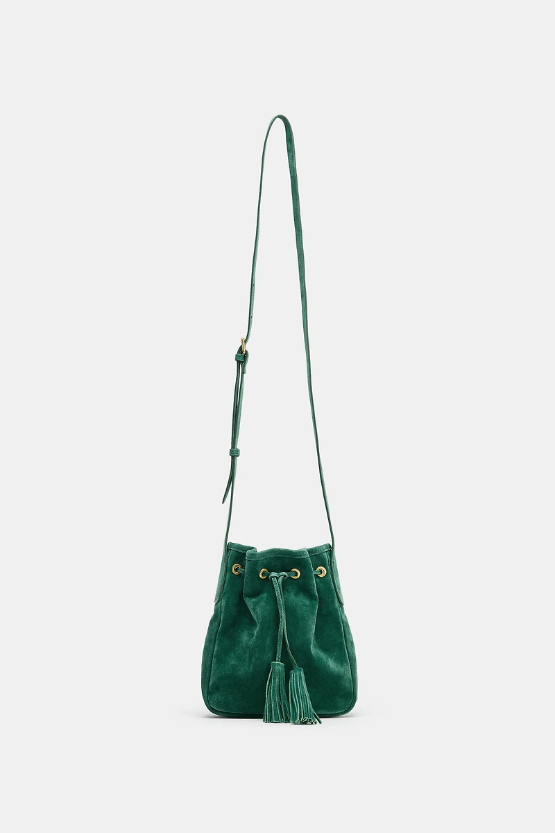MINI GATHERED LEATHER CROSSBODY BAG