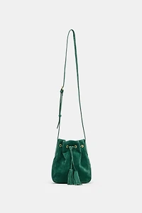 MINI GATHERED LEATHER CROSSBODY BAG