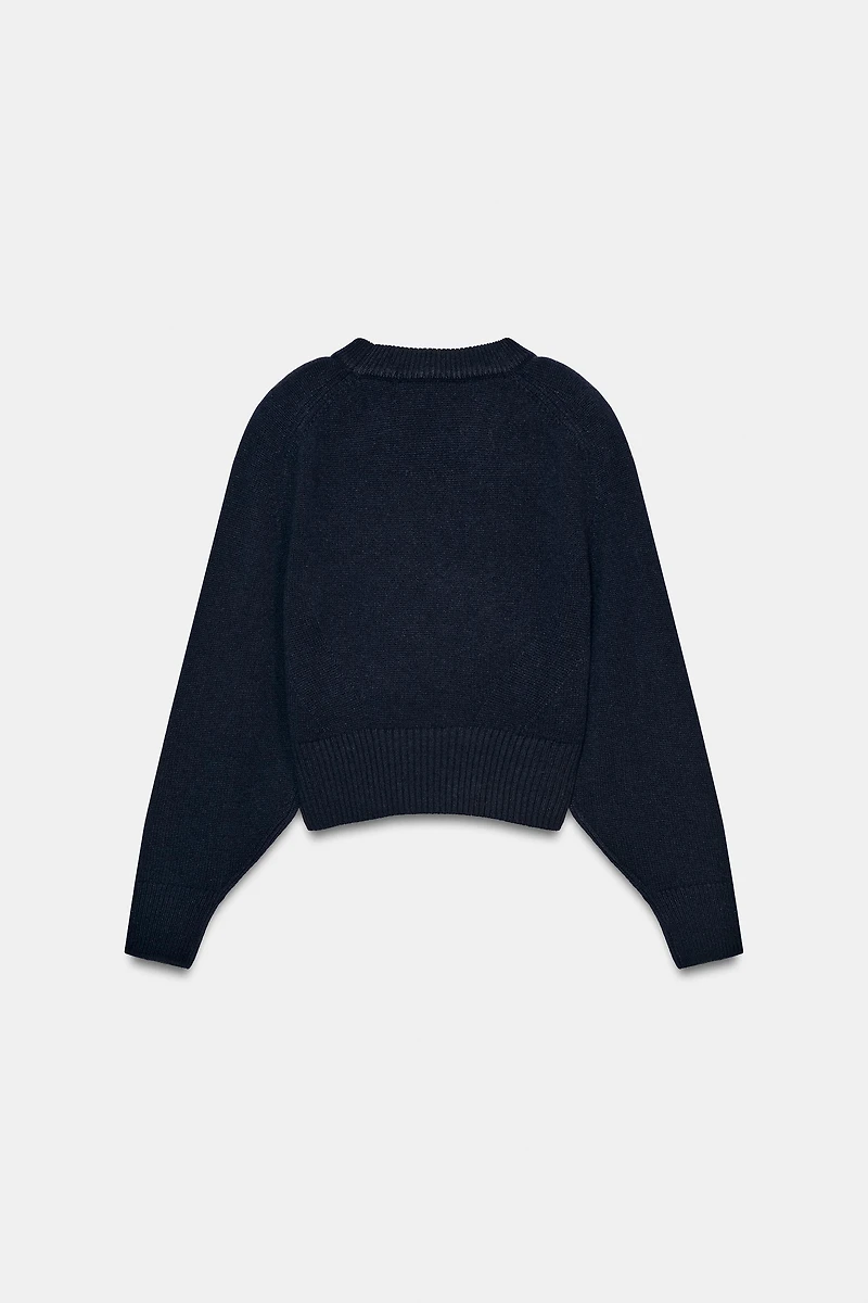 100% WOOL JUMPER WITH SHOULDER PADS