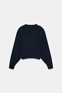 100% WOOL JUMPER WITH SHOULDER PADS