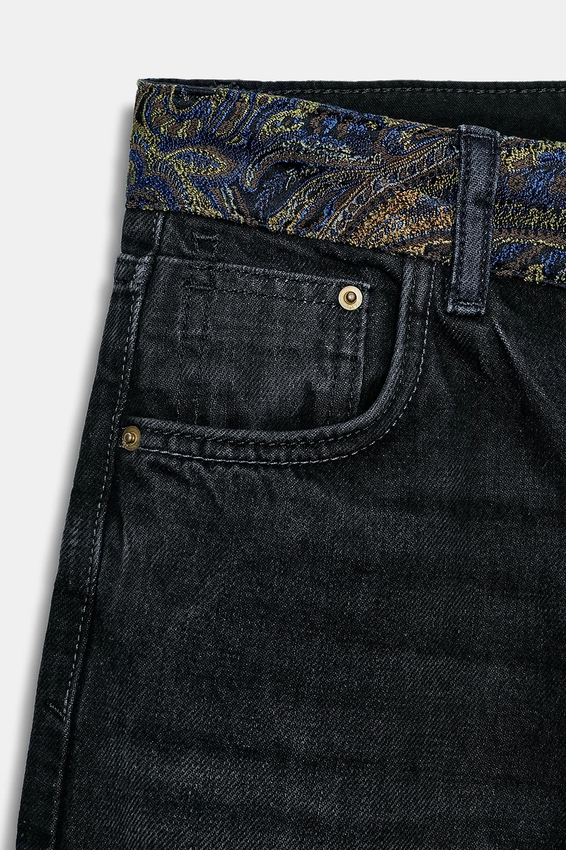 Z1975 MID-RISE JACQUARD WAIST JEANS