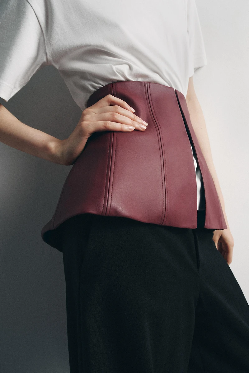 FAUX LEATHER CORSET BELT