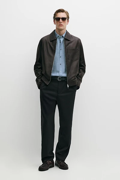 Nappa leather jacket with pocket