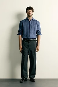 100% LINEN REGULAR FIT SHIRT