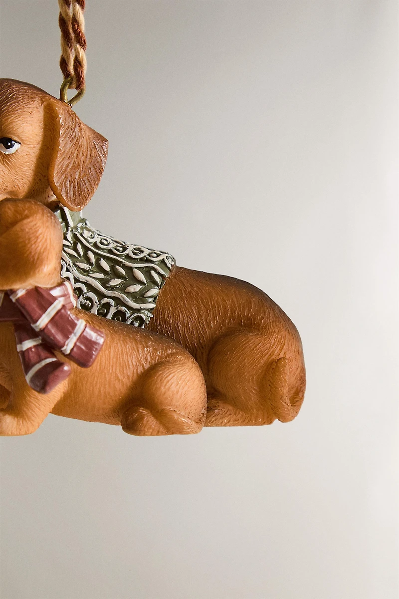 DÉCORATION ARBRE CHIEN COUPLE NOËL