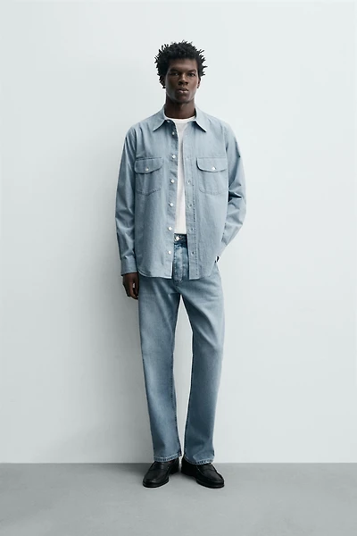 COTTON-LYOCELL STRAIGHT ANKLE FIT JEANS