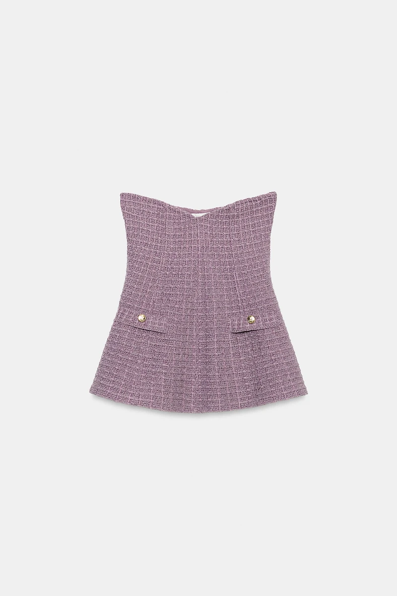 TEXTURED STRETCH BANDEAU TOP