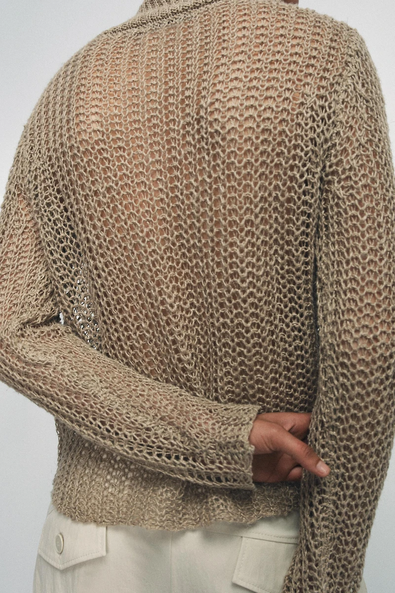 100% LINEN OPENWORK JUMPER