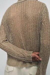 100% LINEN OPENWORK JUMPER