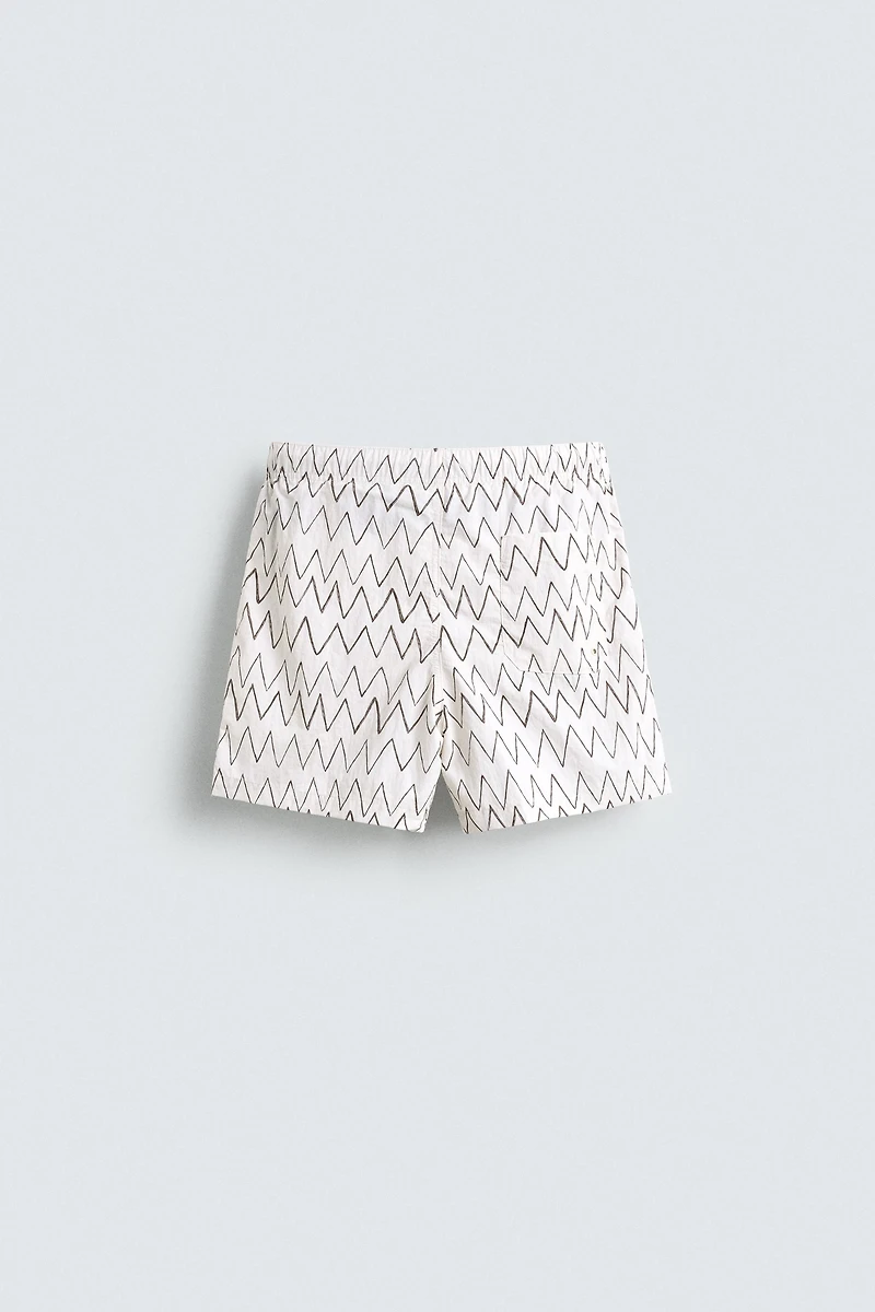 GEOMETRIC PRINT MID-LENGTH SWIMSUIT
