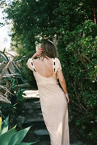 POLKA DOT DRESS WITH CONTRAST TIE