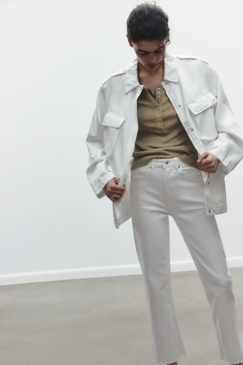 JEAN TRF COURT ÉVASÉ TAILLE HAUTE