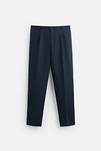 100% LINEN PLEATED PANTS