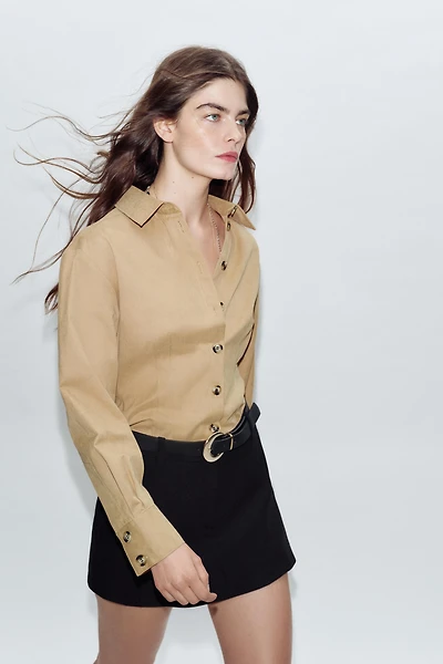 BELTED SPLIT SKIRT