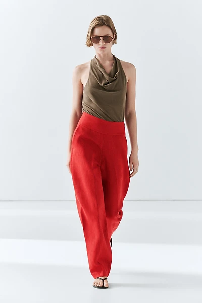 Voluminous linen trousers