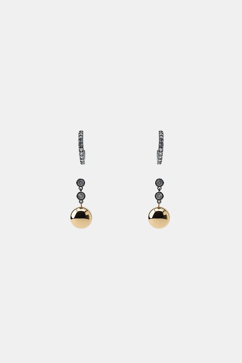 PACK OF COMBINED SHINY BALL EARRINGS