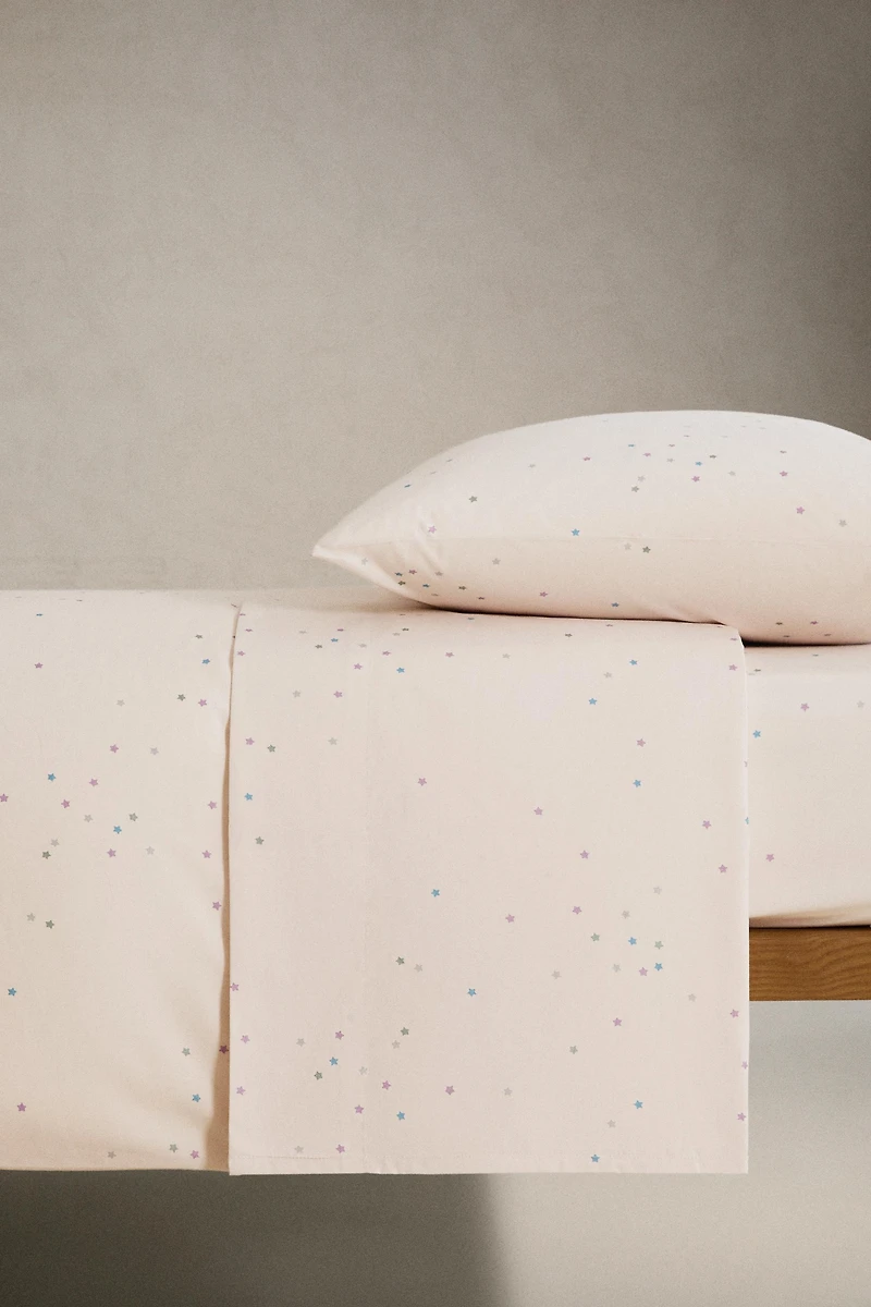 KIDS' COTTON STAR FLAT SHEET