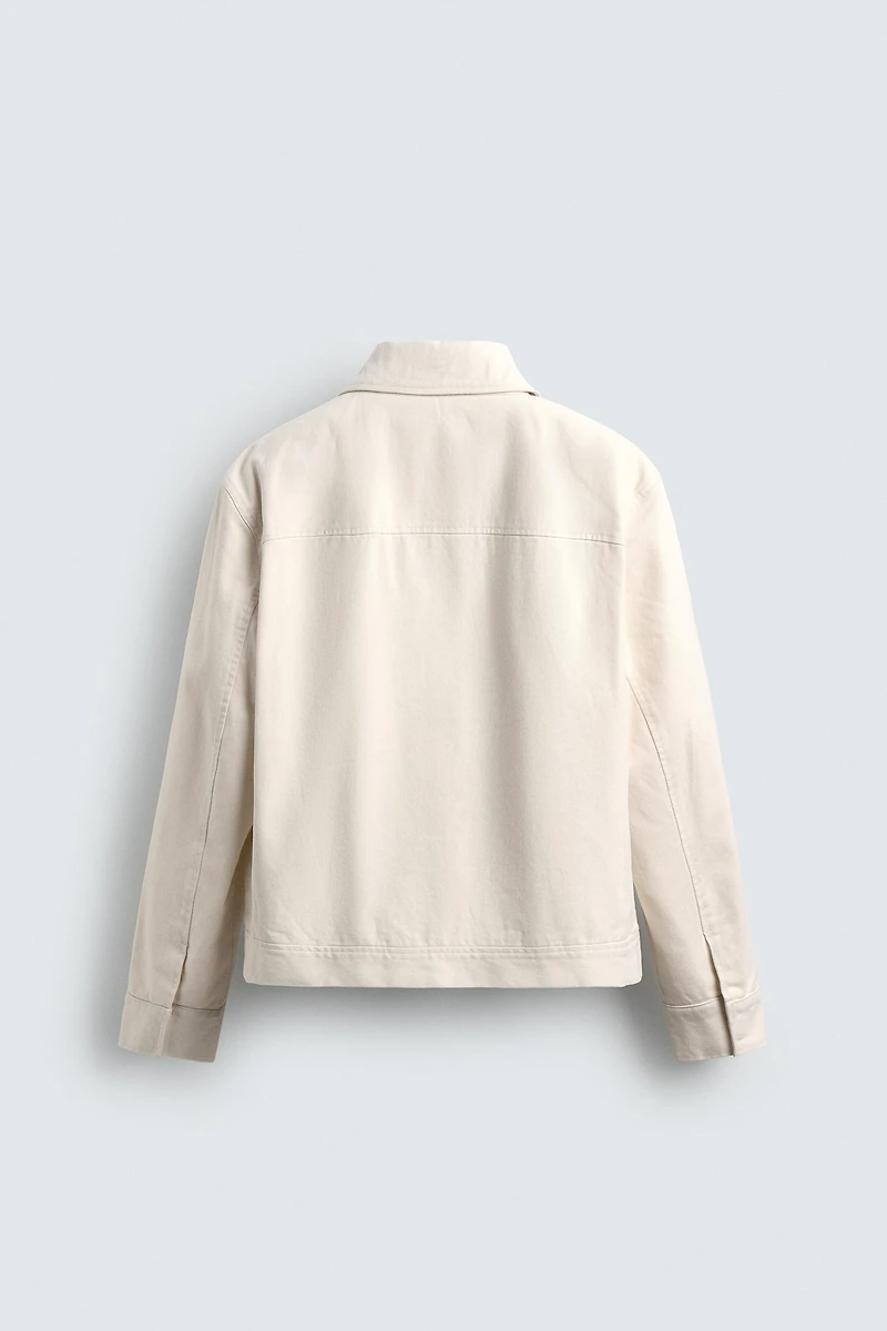 TEXTURED ZIP-UP OVERSHIRT