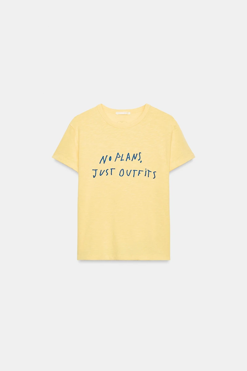YELLOW TEXT T-SHIRT