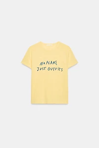 YELLOW TEXT T-SHIRT