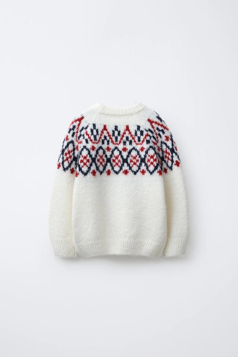 WOOL BLEND JACQUARD KNIT JUMPER