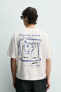 CONTRASTING PRINTS T-SHIRT