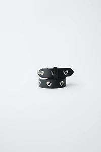 EYELET FAUX LEATHER BELT