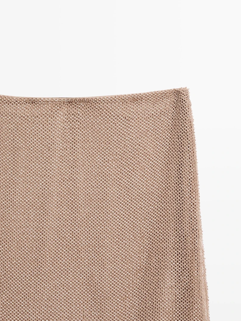 Mini skirt with rhinestone detail