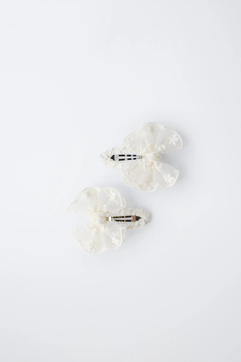 LOT DE DEUX PINCES PAPILLONS EN ORGANZA