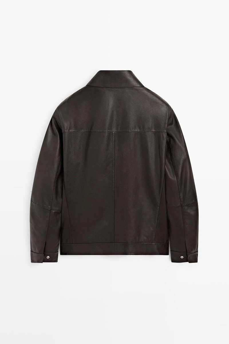 Nappa leather jacket with pocket