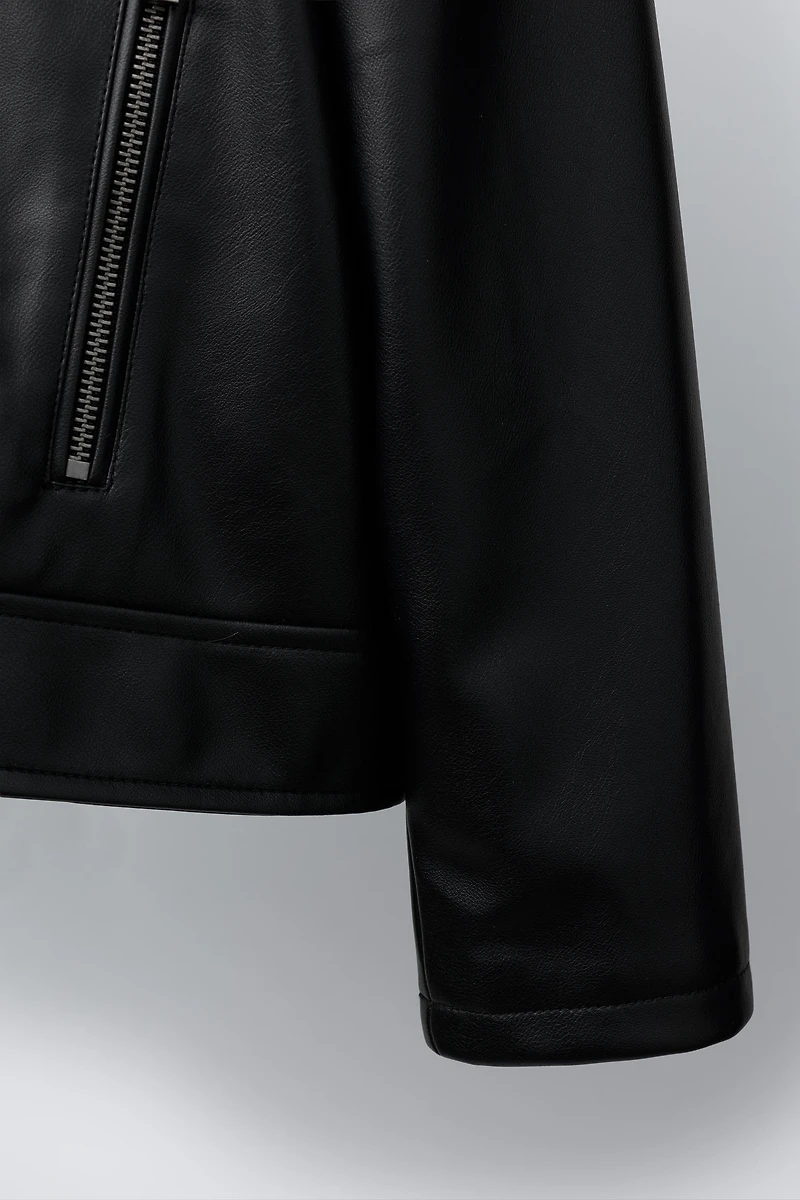 FAUX LEATHER BIKER JACKET