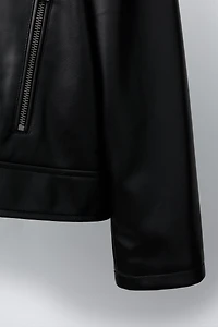 FAUX LEATHER BIKER JACKET