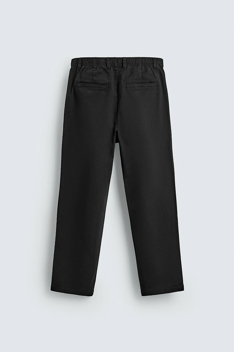 STRAIGHT FIT TWILL PANTS