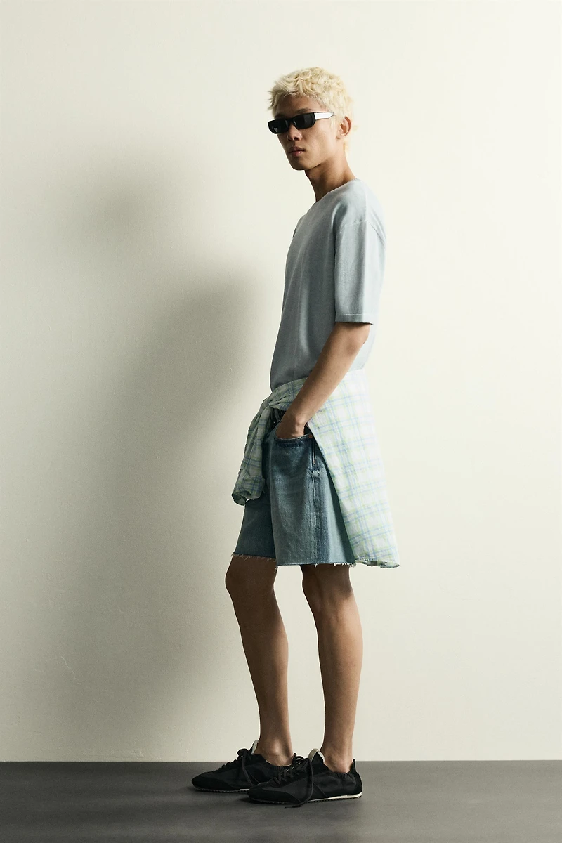 WASHED EFFECT KNIT T-SHIRT